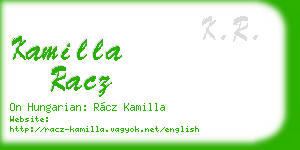kamilla racz business card